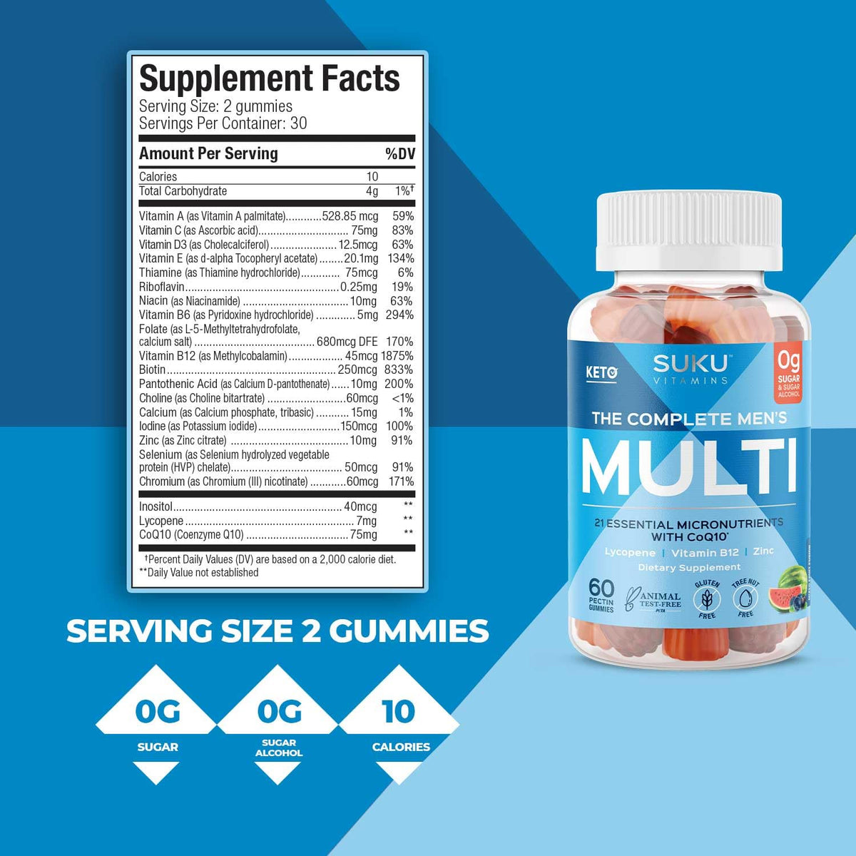 SUKU Multivitamines pour Hommes - détails des ingrédients