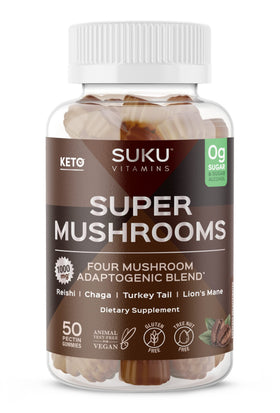SUKU Super Mushroom Gummies pot de 50 pièces avec étiquette