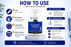 Sulfate de vanadium 10mg de DR WELLME NUTRITION sur un fond naturel