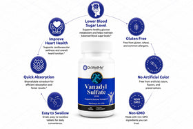 Sulfate de vanadium 10mg de DR WELLME NUTRITION sur une table