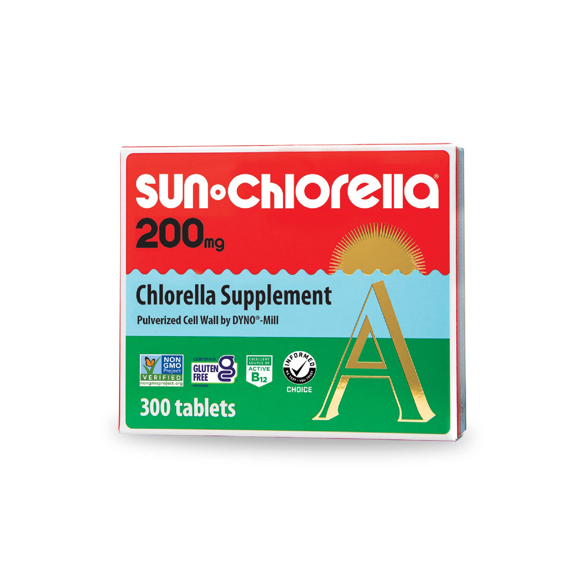 Sun Chlorella Tablettes 200mg, 300 unités, emballage avant
