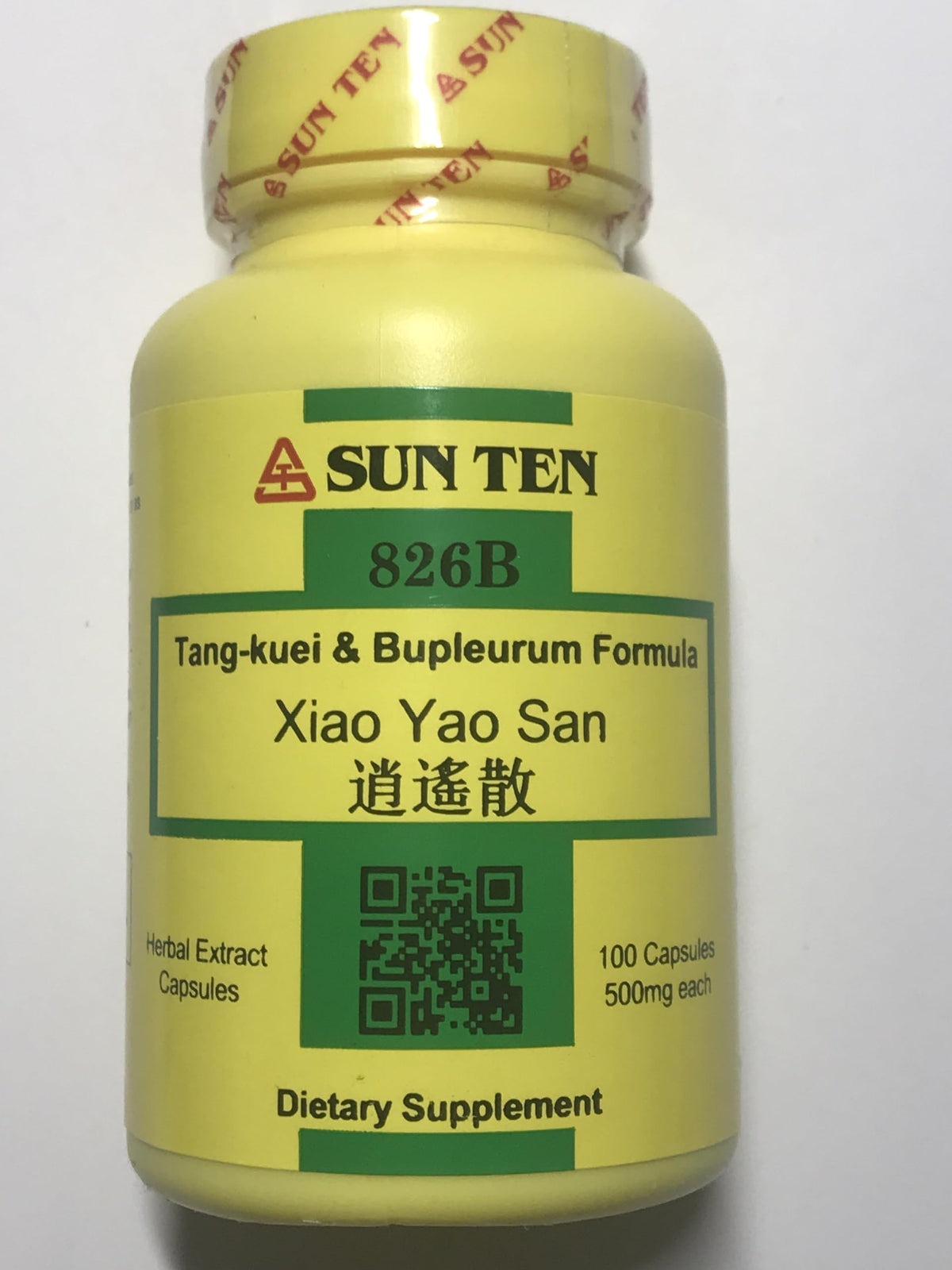Sun Ten Tang-Kuei et Bupleurum 100 capsules, avant avec étiquette