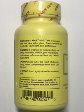 Sun Ten Tang-Kuei et Bupleurum capsules, vue latérale avec une capsule en gros plan