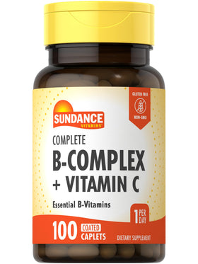 Sundance B-Complex 100 comprimés, vue avant avec étiquette