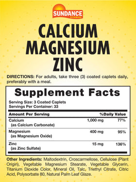 Sundance Calcium Magnésium Zinc comprimés enrobés