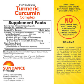 Sundance Complément Curcuma Curcumin 500 mg capsule ouverte