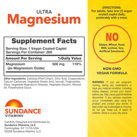Sundance Complément Magnésium 500 mg, comprimés enrobés