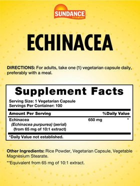 Sundance Echinacea 650mg capsules végétariennes