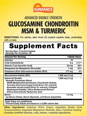 Sundance Glucosamine Chondroitin MSM Curcuma emballage