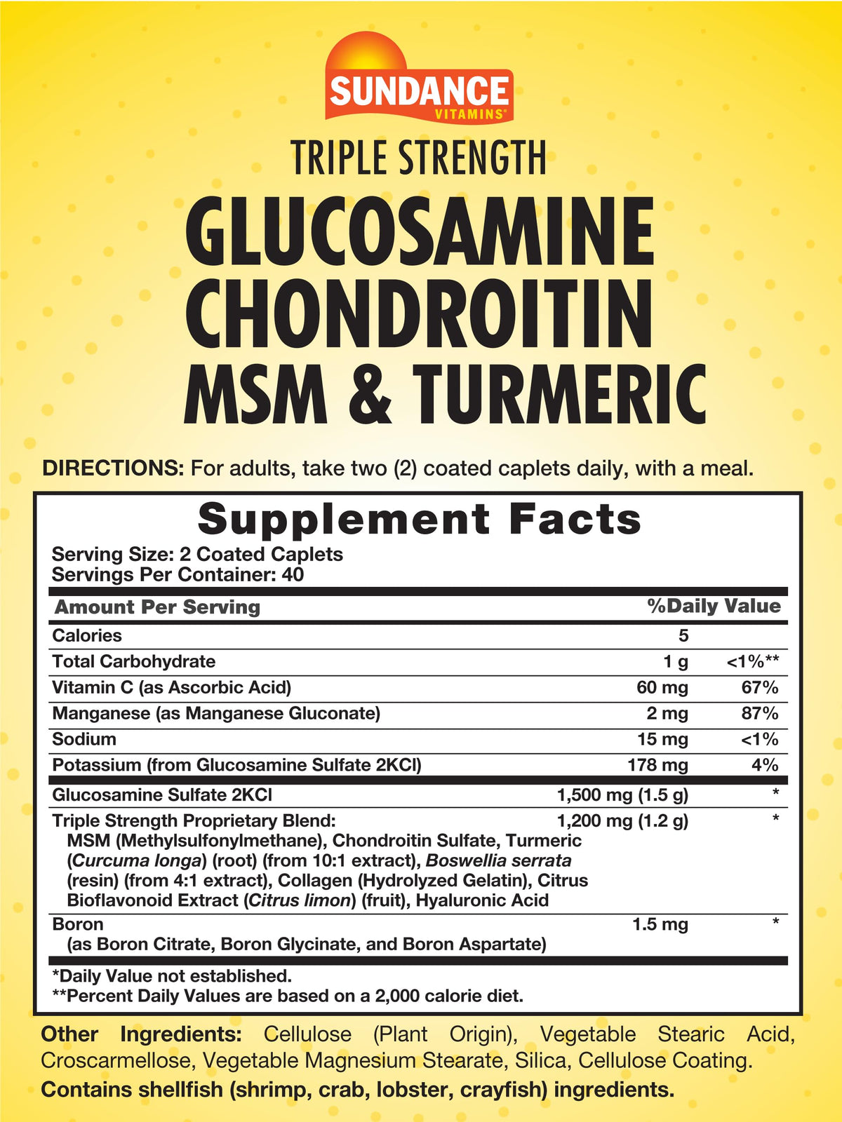 Sundance Glucosamine Chondroïtine comprimés faciles à avaler