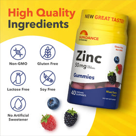 Sundance Gummies de Zinc sur une table en bois