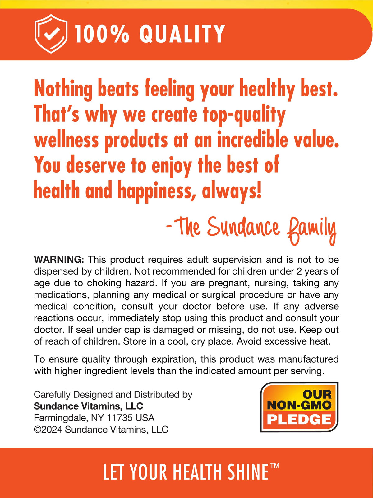 Sundance Gummies Multivitamines avec les ingrédients listés
