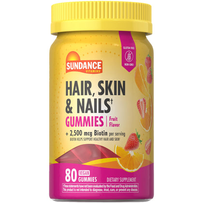 Sundance Gummies pour Cheveux, Peau et Ongles avec Biotine, emballage avant