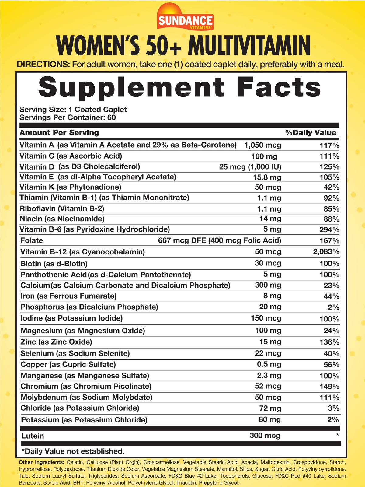Sundance Multivitamines 50+ ABC Complètes avec emballage