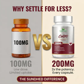 Sundhed Natural CoQ10 200mg capsules en gros plan