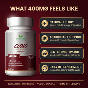 Sundhed Natural CoQ10 400mg capsules au milieu de légumes frais