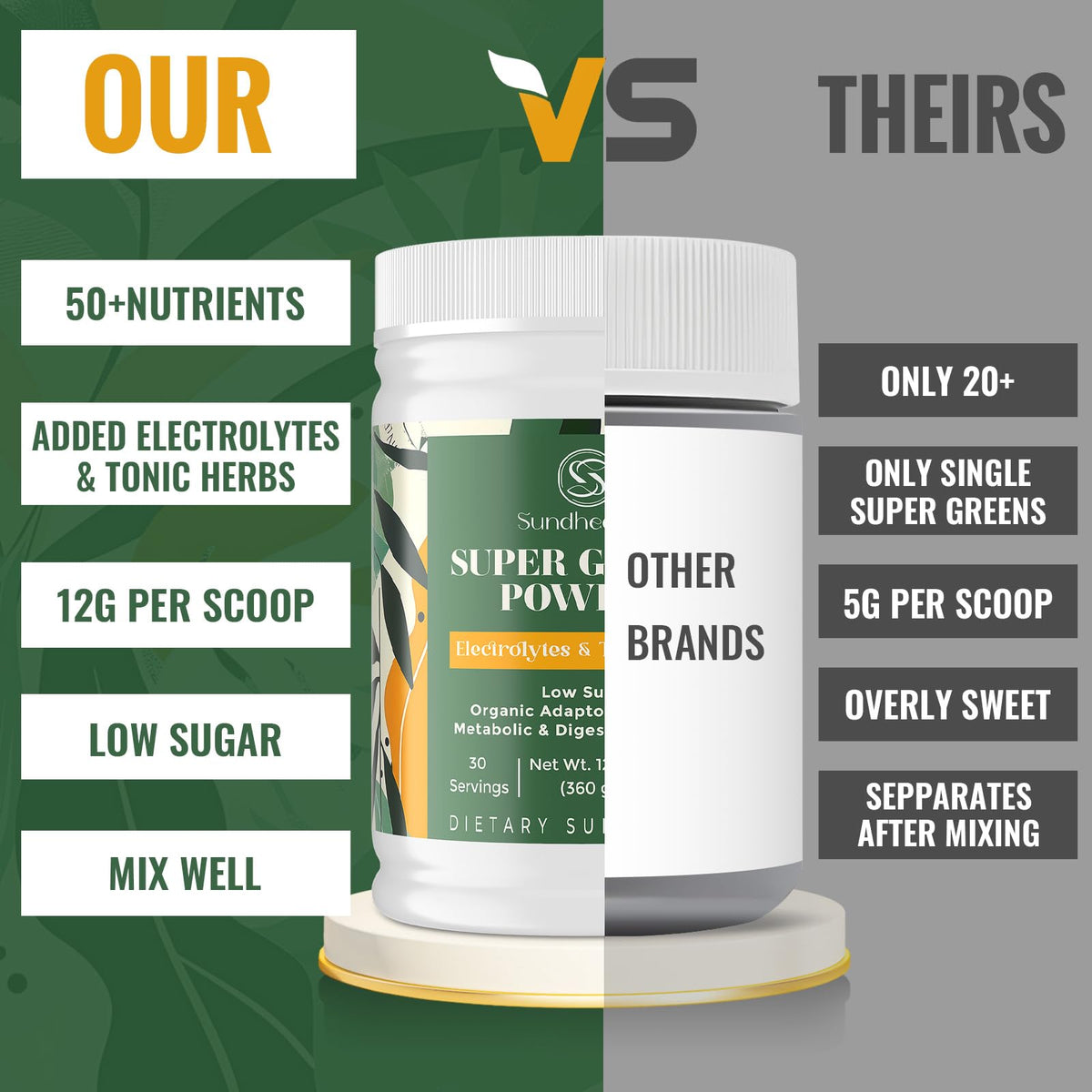 Sundhedsliv Poudre Super Greens en préparation de smoothie