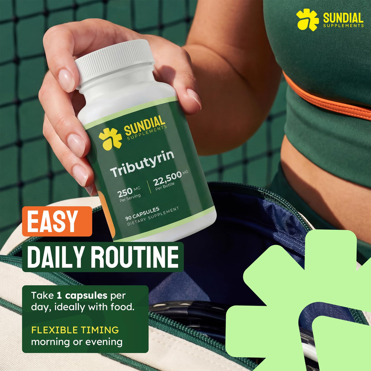 SUNDIAL SUPPLEMENTS Tributyrin 250 mg avec des ingrédients clairs
