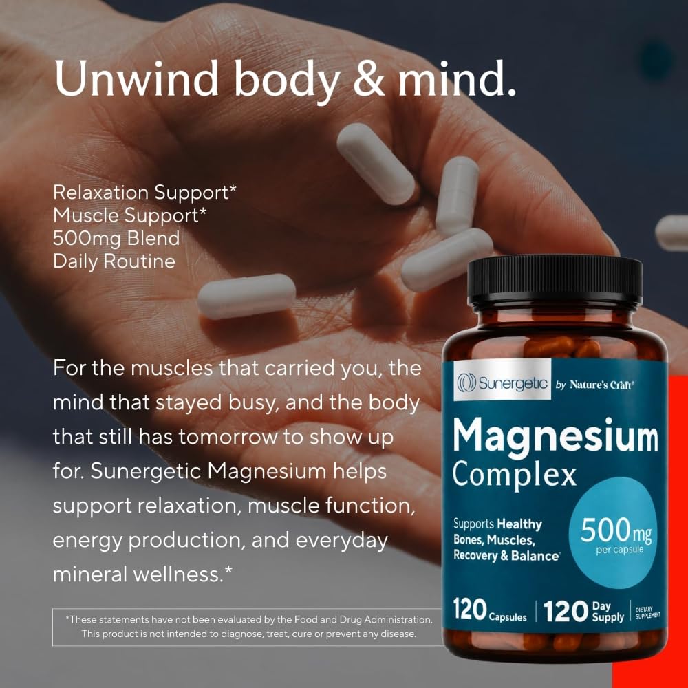 Sunergetic capsules de magnésium citrate 500mg dans leur emballage