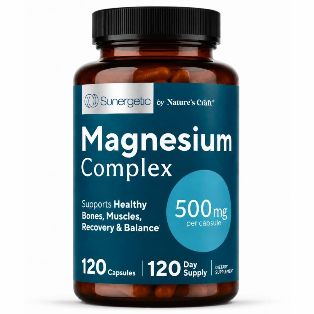 Sunergetic capsules de magnésium citrate 500mg vue de face