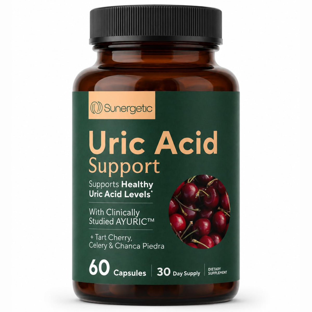 Sunergetic complément alimentaire soutien acide urique 60 capsules vue avant