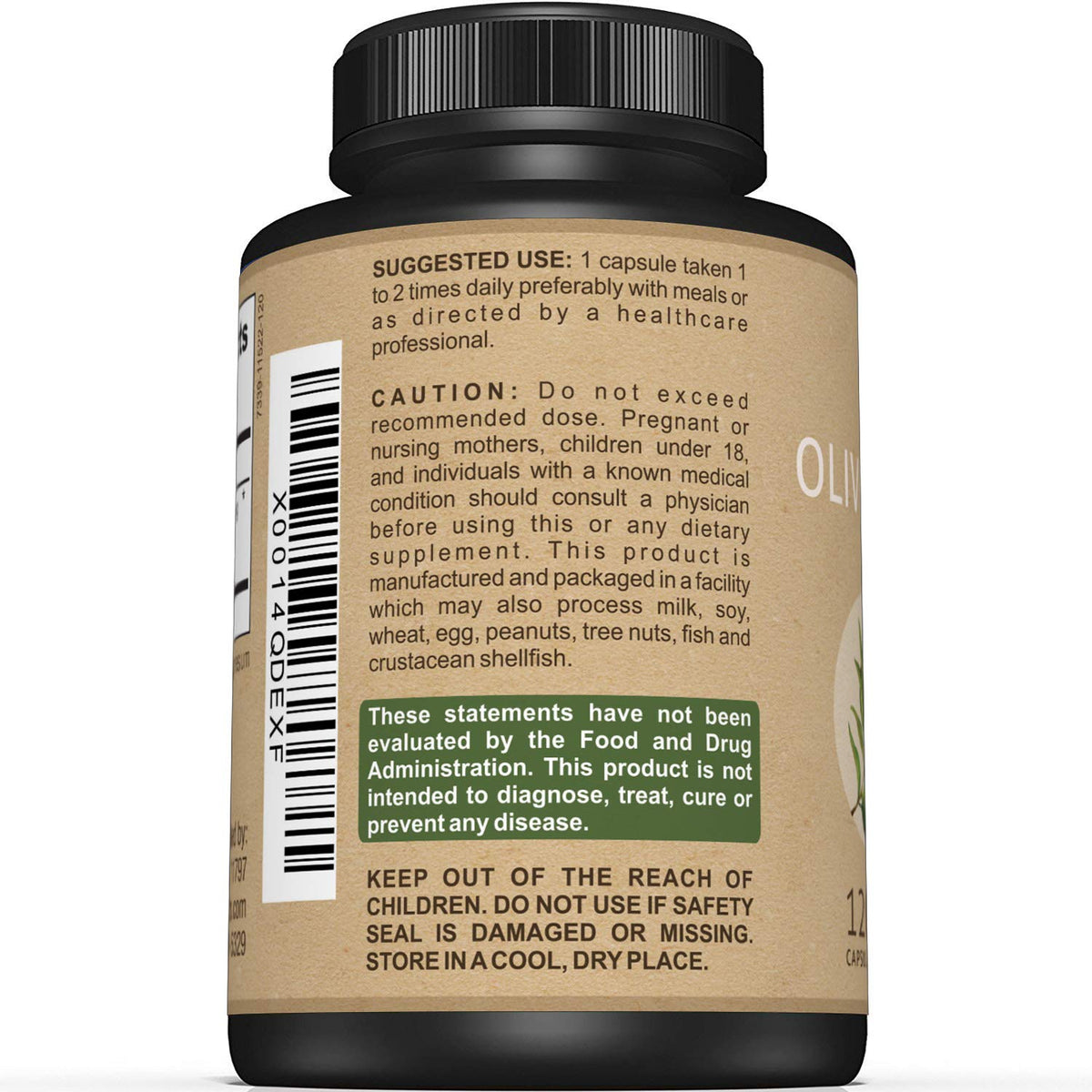 Sunergetic Extrait de Feuille d'Olivier 750mg Capsules - Flacon ouvert
