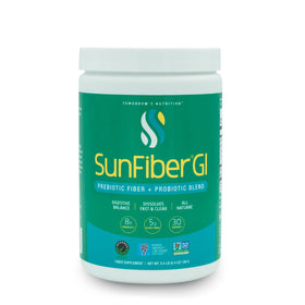 Sunfiber de Tomorrow's Nutrition, emballage avant avec informations sur le produit