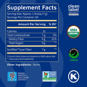 Sunfiber de Tomorrow's Nutrition, mesure de poudre dans un verre