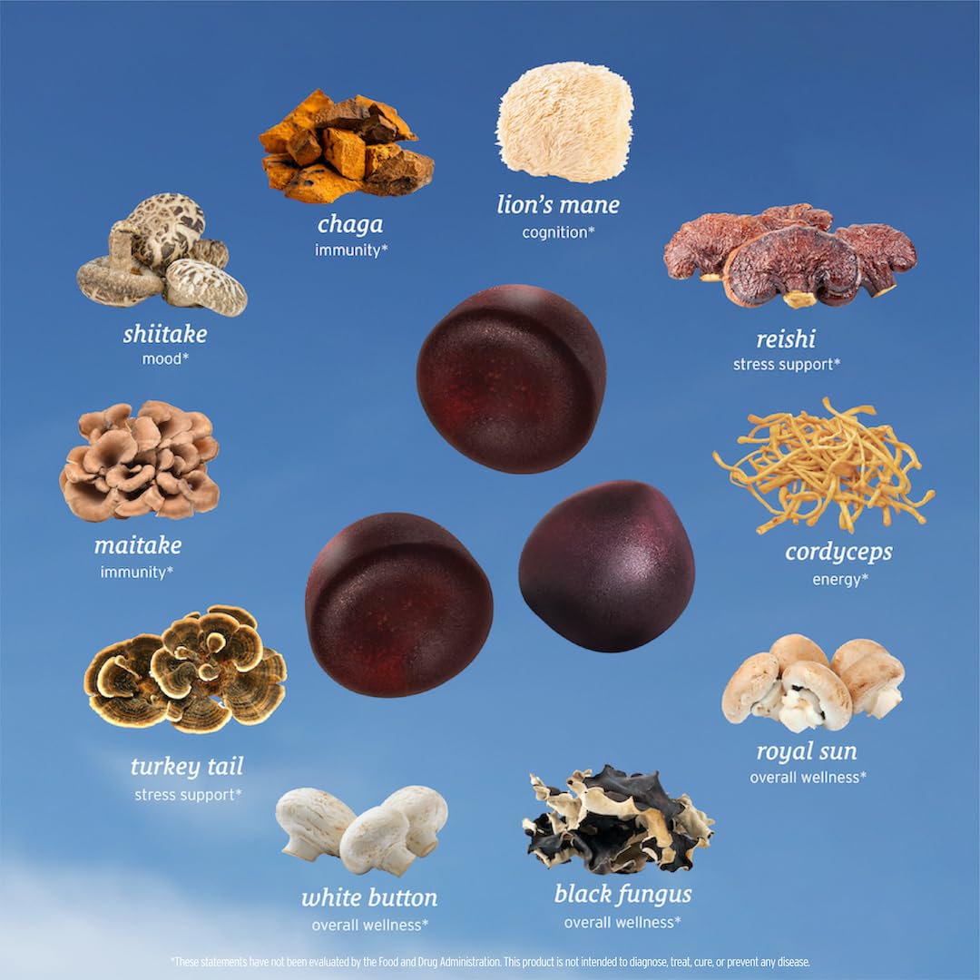 SUNMED gélifiés champignons 60ct avec gélifié en avant-plan