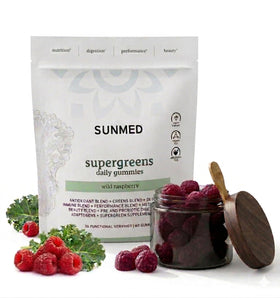 SUNMED Supergreens Gummies 60 gummies au goût framboise sauvage