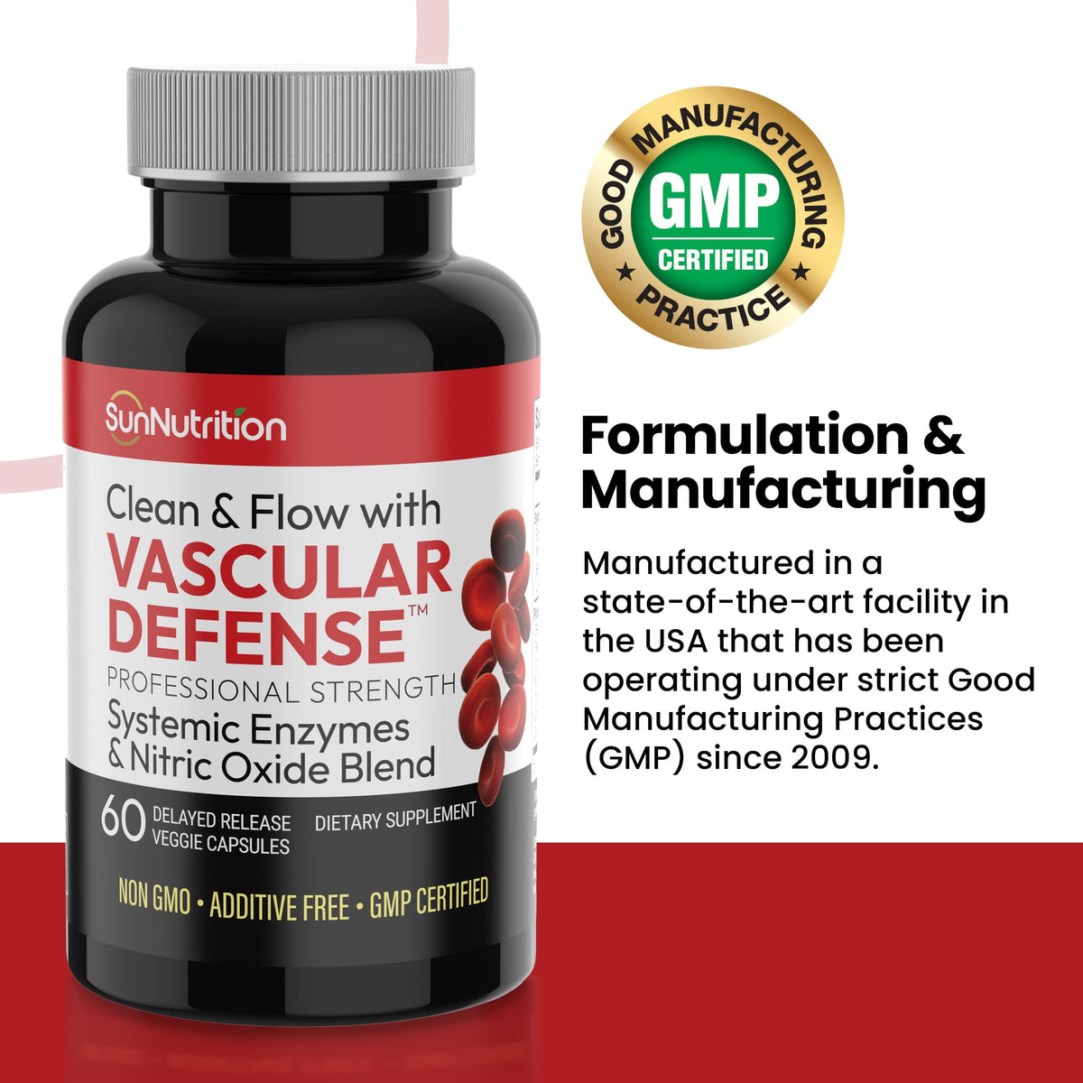SunNutrition Vascular Defense capsules avec verre d'eau