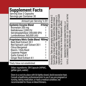 SunNutrition Vascular Defense étiquette et contenu