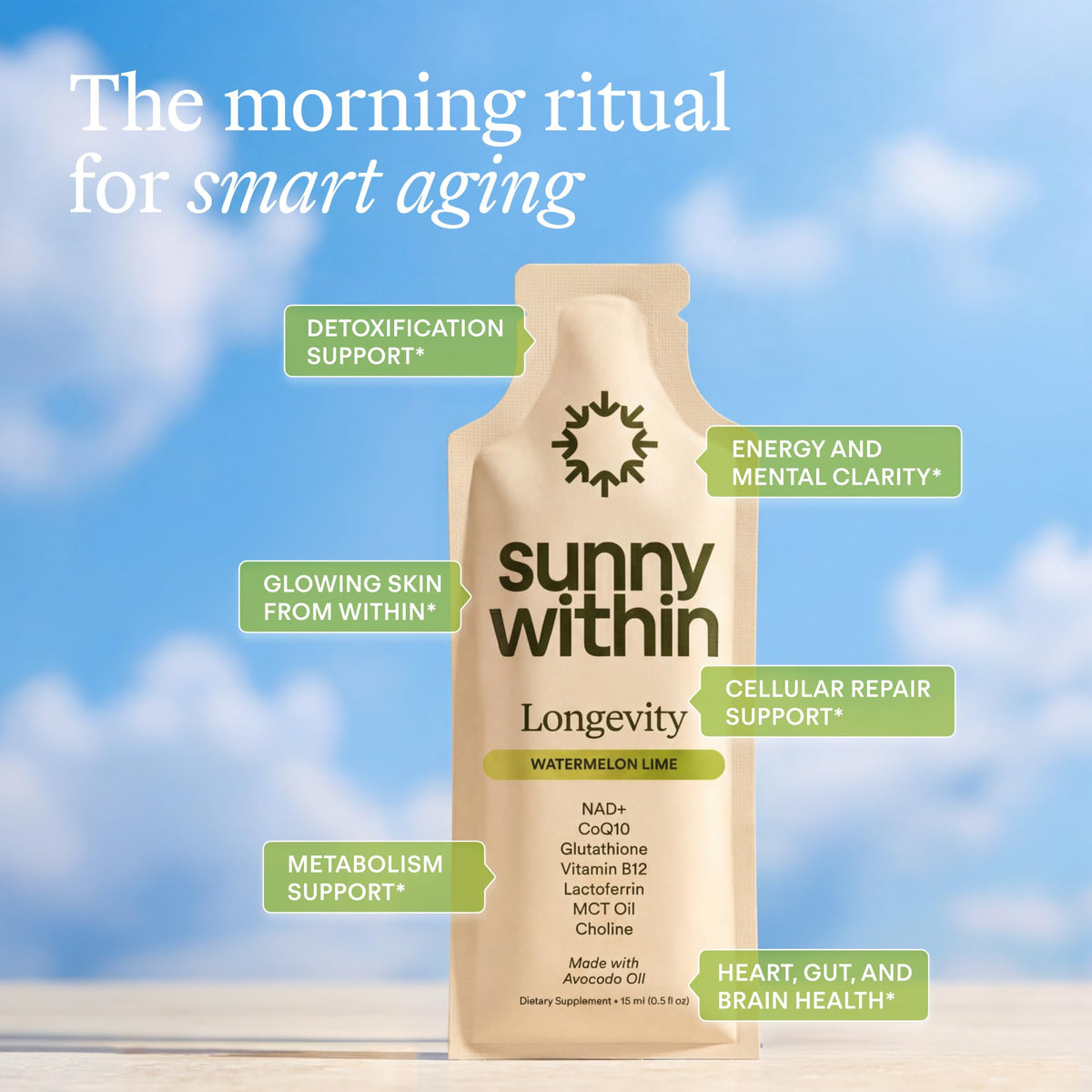 Sunny Within Glutathione Liposomal 30 Portions sachet ouvert
