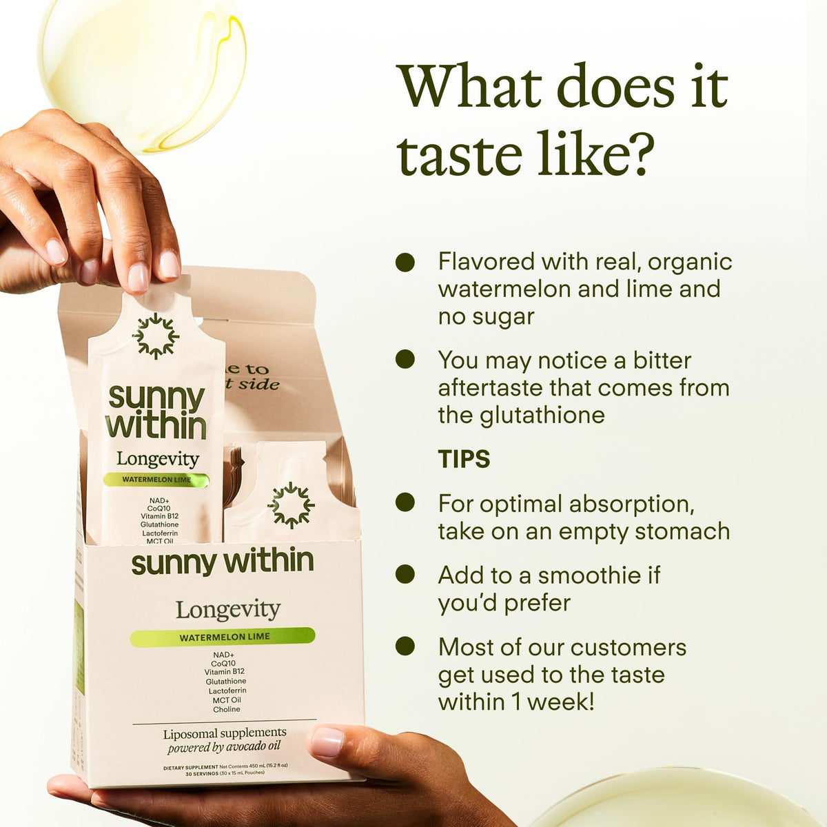 Sunny Within Glutathione Liposomal 30 Portions vue de côté
