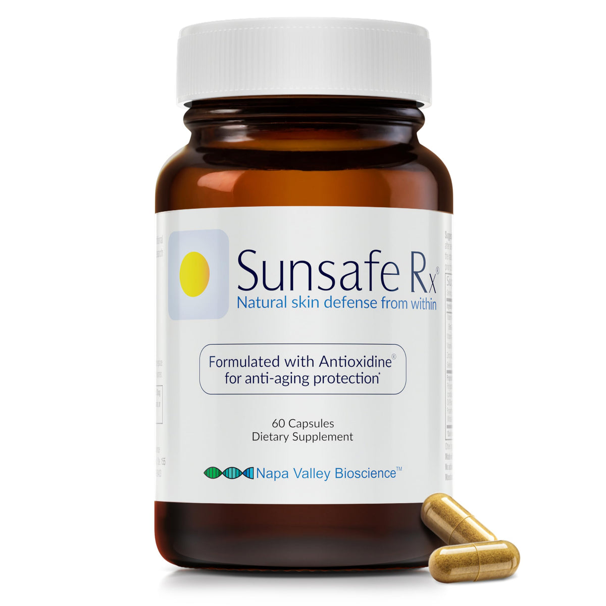 Sunsafe Rx Complément Alimentaire Anti-Âge 60 Capsules vue de face