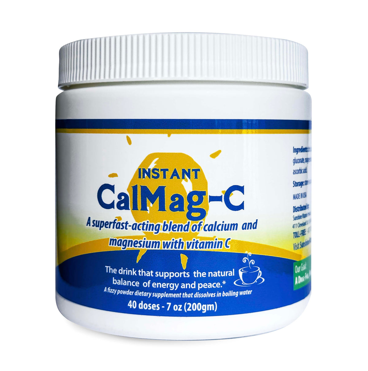 Sunshine Vitamins Instant CalMag-C 249g face avant