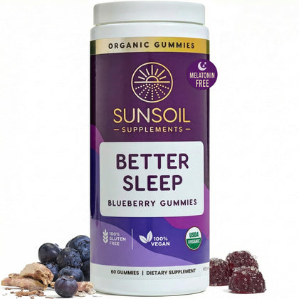 Sunsoil Gummies Bio à la Myrtille 259g, vue de face