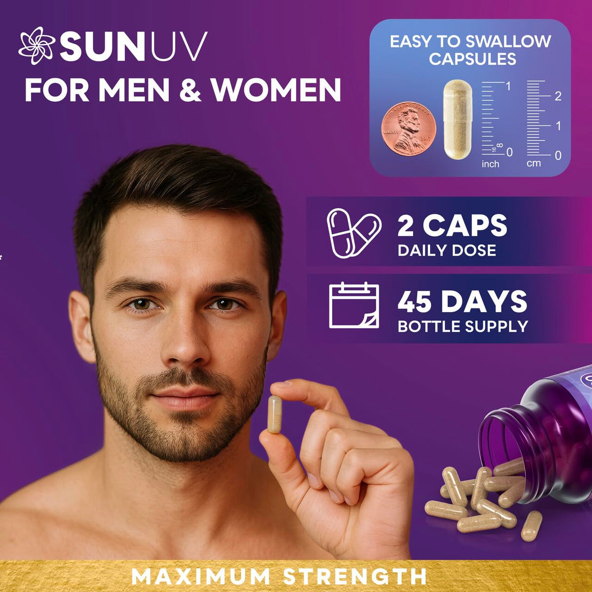 SUNUV Biotin 10 000 mcg capsules en main