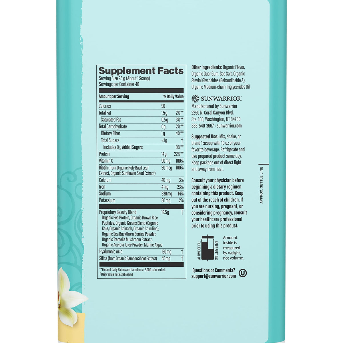 Sunwarrior Collagen Peptides poudre emballage