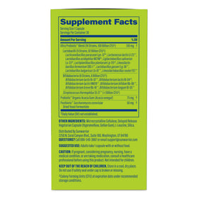 Sunwarrior Complément Alimentaire Probiotique 100 Milliards CFU 30 Capsules vue arrière
