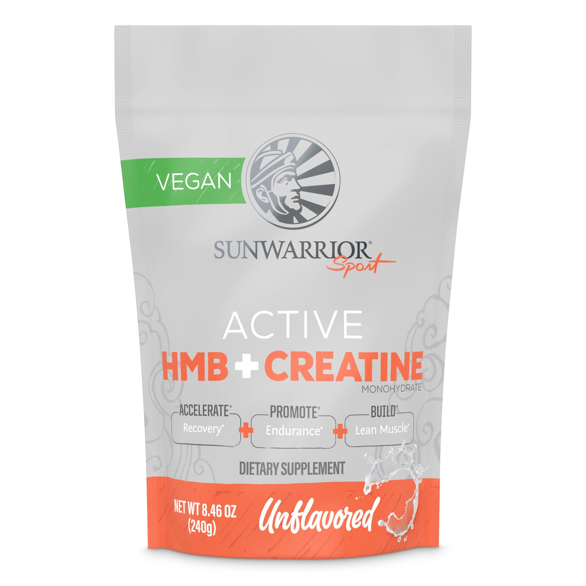 Sunwarrior créatine HMB monohydrate poudre non aromatisée 240g vue avant