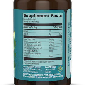 Sunwarrior Omega 3 Huile d'Algue 60 Capsules emballage