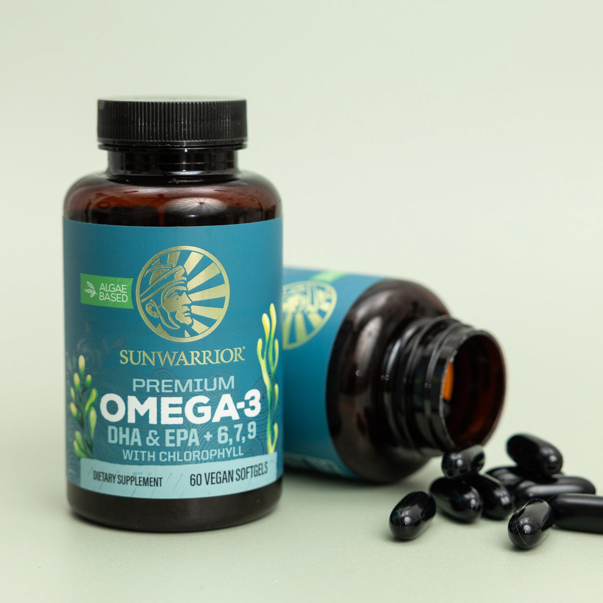 Sunwarrior Omega 3 Huile d'Algue 60 Capsules vue de dessus