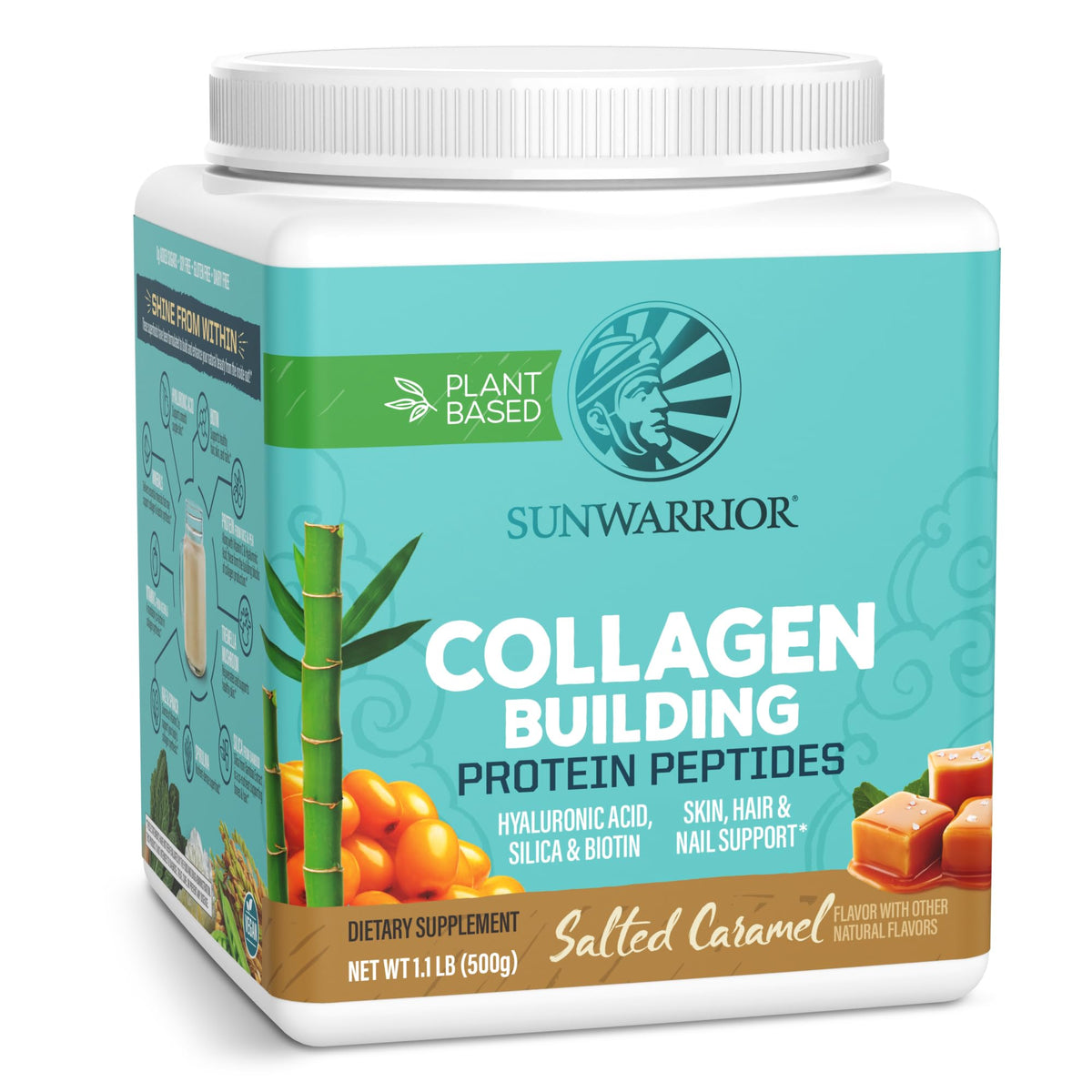Sunwarrior Poudre de Collagène Végane 608g Caramel Salé vue de face