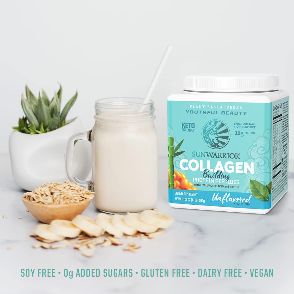 Sunwarrior Poudre de Collagène Végétal 650g dans un bol