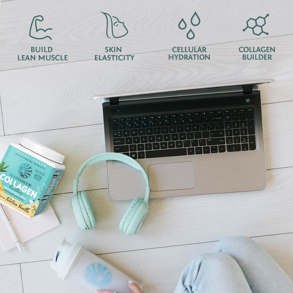 Sunwarrior Poudre de Protéine Végane Collagène 610g en préparation d'un smoothie