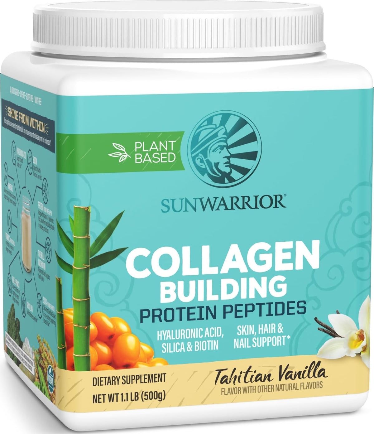 Sunwarrior Poudre de Protéine Végane Collagène 610g packaging avant