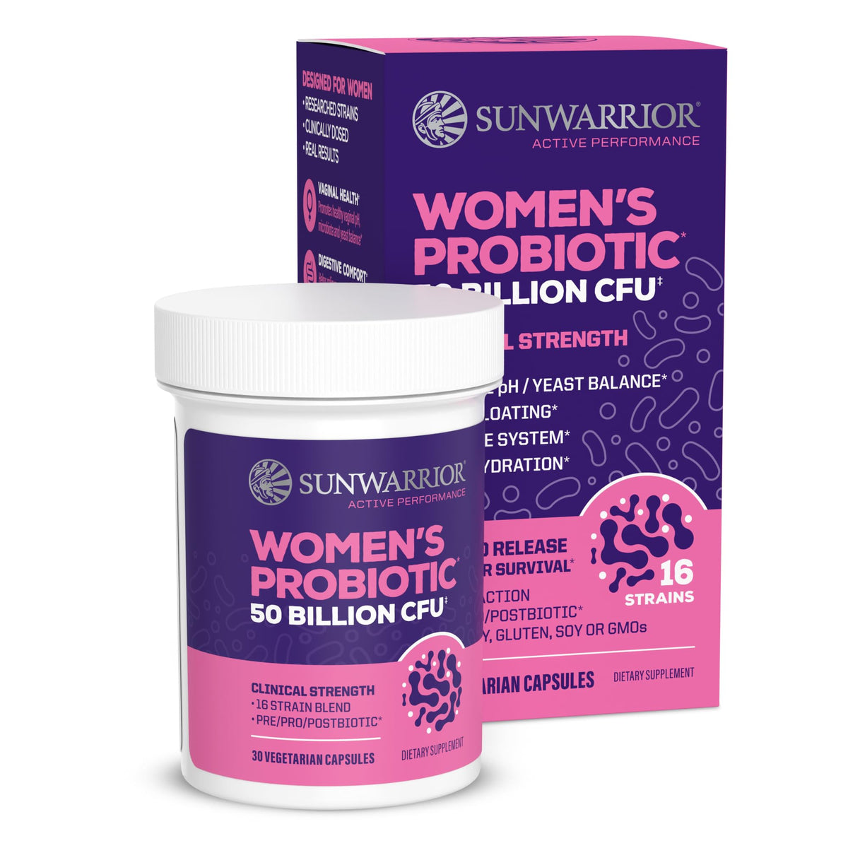 Sunwarrior Probiotique 50 Milliards CFU capsules avant