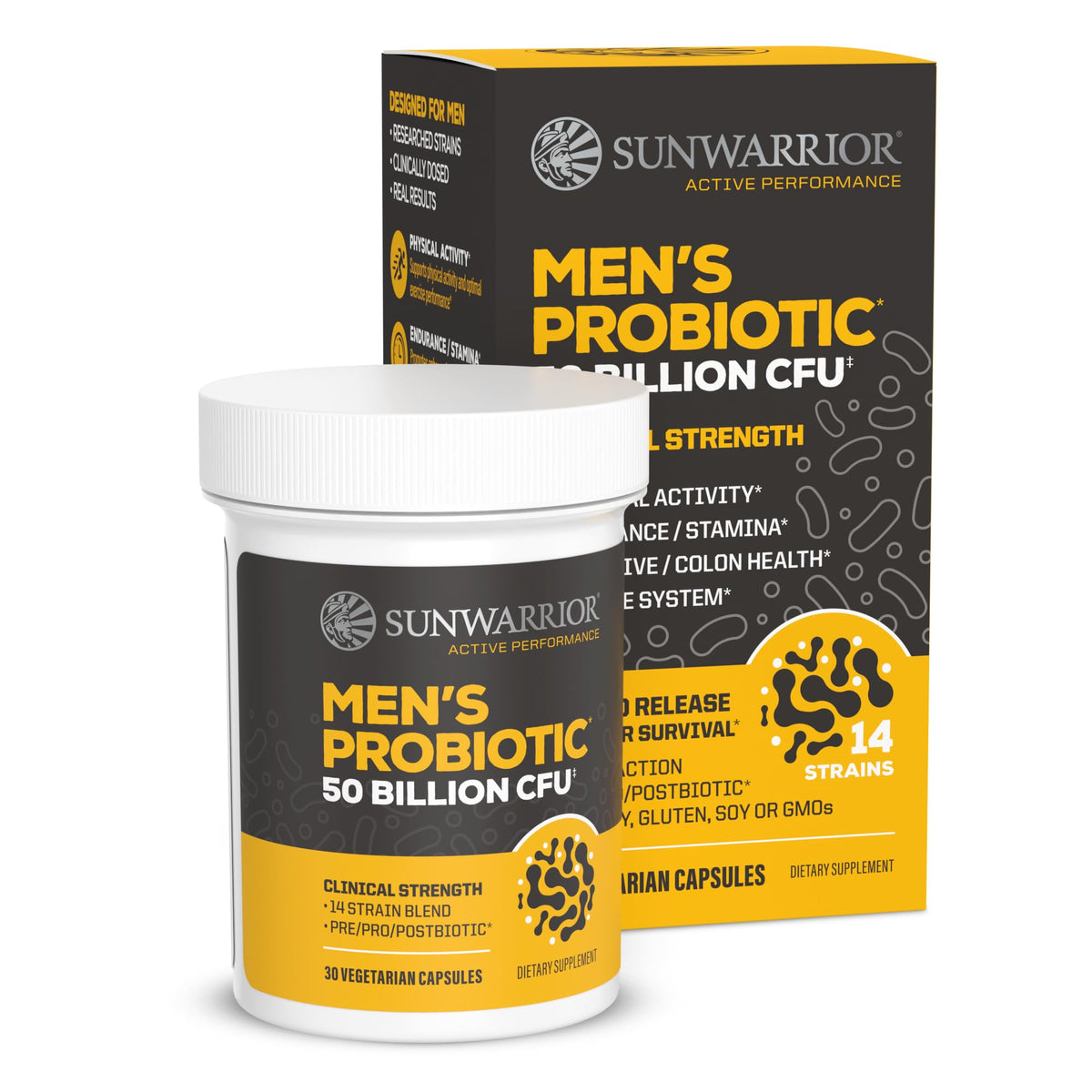 Sunwarrior Probiotiques 50 Milliards CFU capsules en bouteille