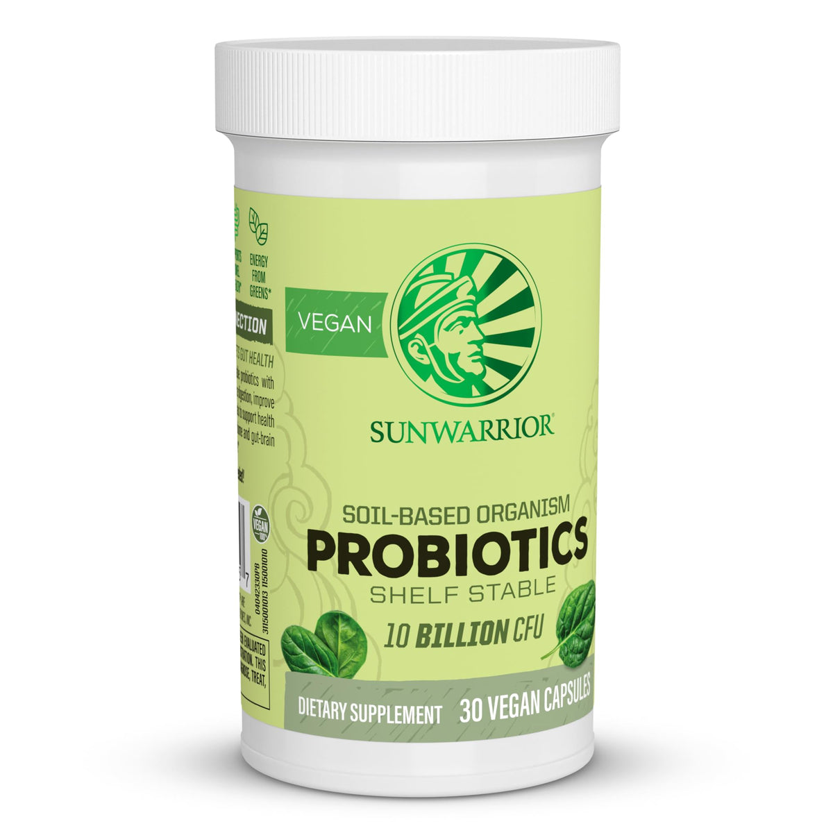 Sunwarrior Probiotiques Capsules Végétales 30 CT vue de face